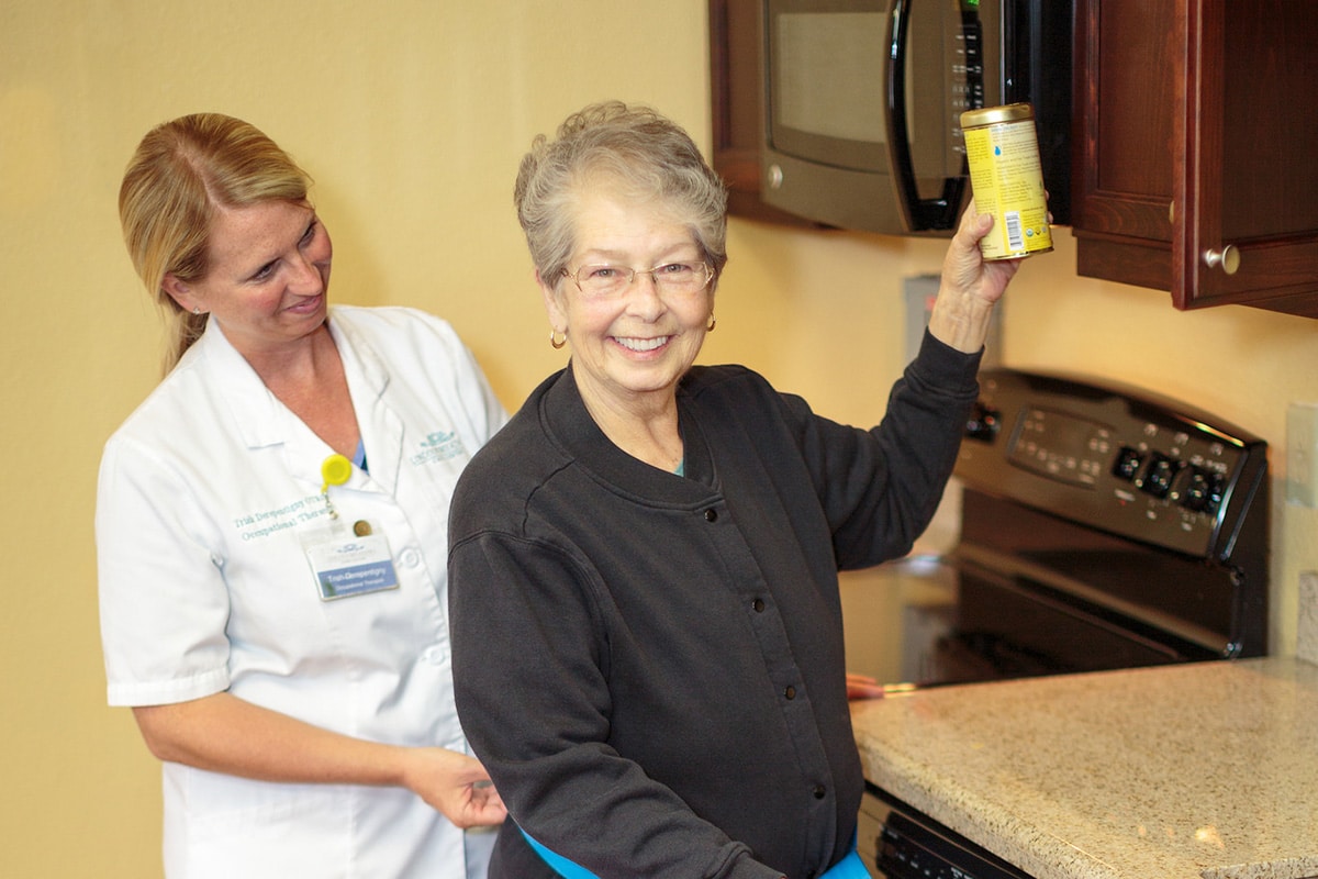 A woman doing occupational therapy at Lincoln Meadows