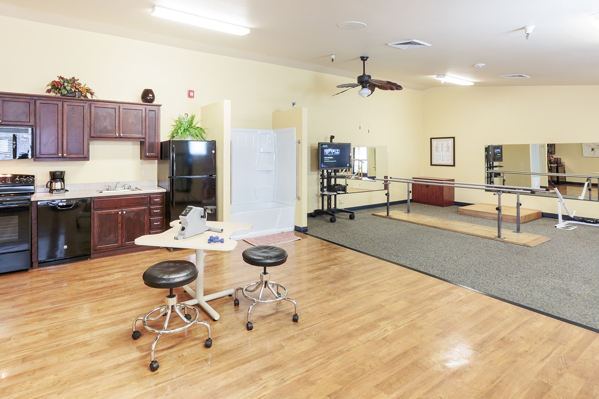 The rehab gym at Lincoln Meadows